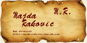 Majda Raković vizit kartica